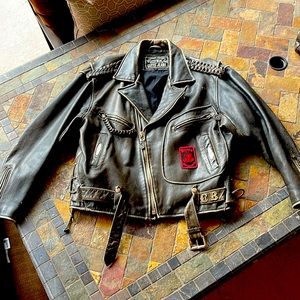 ORIGINAL VINTAGE EDITION GUESS JEANS MOTORCYCLE JACKET BY GEORGES MARCIANO 1985